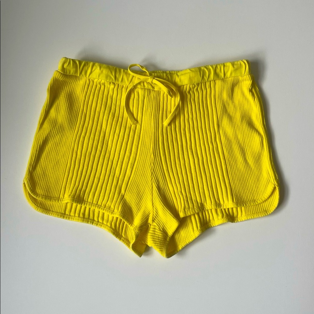 Sunchild rib knit yellow shorts